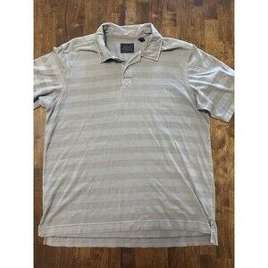 Indigo Palms Men's XL Regular Striped Short Sleeve Polo Shirt Two Tone Gray 1053